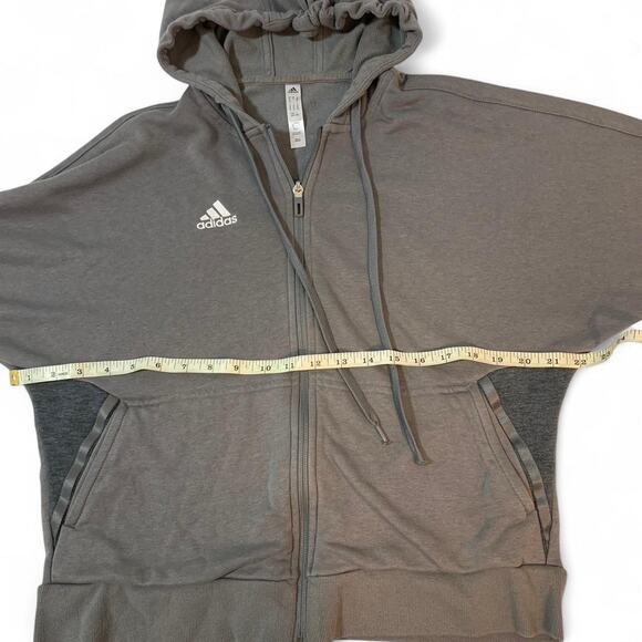 Adidas Grey Zip Up Hoodie Size Medium - Picture 5 of 7
